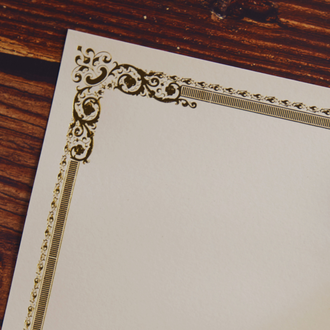 Certificate Paper on a wooden table