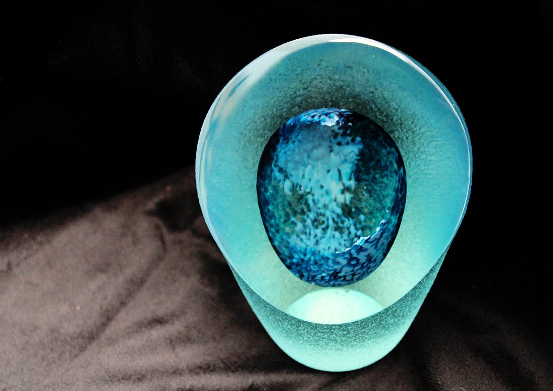 2024 City of St. Catharines personalized, handmade glass sculpture Arts Award.