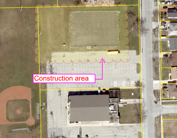 Map of construction area.